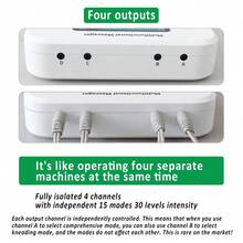 Professional 15 Modes 30 Levels Intensity TENS Electric Muscle Stimulator 4 Outputs EMS Physiotherapy Body Massager Back Neck Full Body Massager Relaxation Rechargeable Electrostimulator - Multicolor - View 5