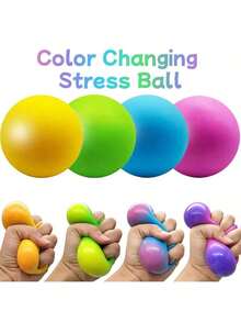1/3/4 件随机颜色减压球玩具变色 - 感官挤压玩具挤压球，适合青少年儿童和成人，减压球，适合圣诞派对礼物 - 彩色 - 查看 13