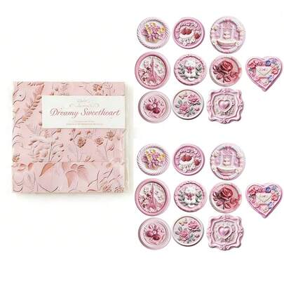 20pcs/Pack Embossed Classical Floral Stamp Stickers, 3D Embossed Wax Seal Stickers For Vintage Envelope Sealing, Scrapbooking, Planner Decoration, Suitable For Students, Adults, Wedding Invitations, Gift Wrapping, Diary, Notebook Decoration, Valentine's Day, Holiday, Back To School Gifts, Personalized Gifts, Birthday Gifts