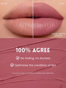Pudaier 1pc Soft Velvet Matte Lipstick, Waterproof Long-Lasting, Suitable For All Skin Types - 04 - View 6