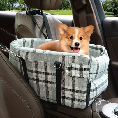 Asiento de coche para perro - Transportín para mascotas para vehículo, con correas ajustables, forro cómodo, adecuado para viajes cortos/largos, esencial para viajes con mascotas, apto para perros pequeños/medianos, gatos y otras mascotas