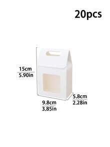 10/20 túi giấy Kraft nhỏ màu trắng có cửa sổ, hộp đựng bánh ngọt, túi đựng kẹo nougat mini, bánh quy, kẹo, bánh bích quy, đồ ăn nhẹ, quà tặng, túi giấy. - Xem 13