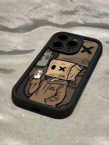 1pc Black Mask Graphic Pattern Full Body TPU Shockproof Phone Case Compatible With  16, 15, 14, 13, 12, 11 Pro Max, Series Waterproof Anti-Fall Scratch Resistant-For-Your-New- - 1pc - 查看 4