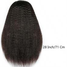 13x6 Lace Front Yaki Straight Wig HD Transparent Kinkly Straight Lace Frontal Closure Human Hair Wigs Glueless Wig Pre Plucked With Baby Hair - Natural Black - View 12