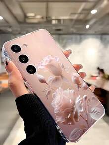 1个迷人鲜艳粉色玫瑰花透明软手机壳，兼容 17系列、荣耀、三星Galaxy A04e/12/A13/A14/A34/A50/A52/A53/A54/S21/S22/S23/S24/S25/S25 Ultra、6A/7A/8A、12T/13T，国际版，非国内版 - 無色 - 查看 6