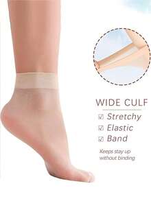 1/5/10/20双装加厚耐穿防勾丝长筒袜，四季皆宜 - 彩色 - 查看 3