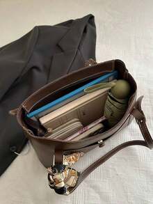 New Design Luxurious Graphic Versatile Women Shoulder Tote Bag, New Fashionable Big Bags Women , Office - Nâu 3 - Xem 3