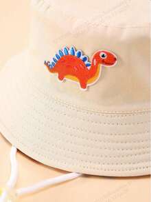 1 pieza Sombrero de cubo reversible con estampado de dinosaurios para niños - Multicolor - Ver 3