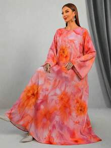 Women's Casual Vacation All-Over Allover Print Arabic Style Dress - Multicolor - View 3