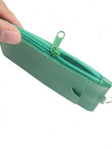 Leather Zipper ID Card Holder Multi-Card Position Badge Card Set With Lanyard Employee ID Card Holder - Multicolor - View 5