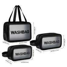Transparent Tote Wash Bag Waterproof PU Makeup Bag Portable Cosmetic Bag Travel Toiletry Bag - Multicolor - View 18