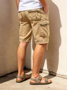Men's Cotton Cargo Shorts Multi-Pocket Outdoor Durable Utility For Outdoor Activities Urban Daily Wear Fishing Trekking Travel Casual Style - 卡其色 - 查看 8