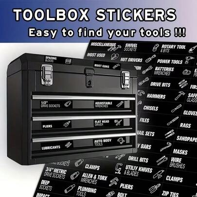 80pcs/Set Tool Box Organization Labels - 80pcs Large Readable Printed - Fit For All Brand Steel Tool Box Drawers