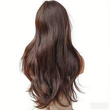 Dark Brown Long Wavy Wig With Bangs 24 Inch Layered Synthetic Wig Natural Looking Heat Resistant Brown Wigs For Women Daily Party Use - View 6