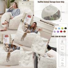 Puff para Guardar Peluches Solo Funda Fundas para Puf para Adultos Lavables A Mquina Puf Blanco Sin Relleno IncluidoDecoración de cuarto, Muebles, Herramientas para hombre, Muebles para cuarto - [AUTOMÓVIL CLUB BRITÁNICO - Ver 1