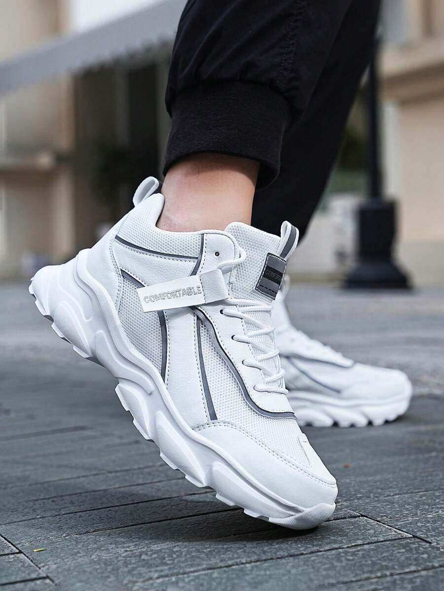 Men's Fashion Sneakers New Arrivals Comfortable Chunky Soled Athletic Shoes For Daily Wear And Travel Perfect Gift For Him Best Choice - trắng - Xem 1