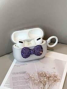 Estuche para auriculares Bluetooth con aplicaciones de cristal rhinestone y lazo compatible con Apple Pro 2nd Generation - corbata de moño - Ver 7