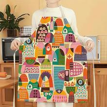 1pc Cat Pattern Apron, Creative Funny Fashion Printed Apron, Home Cleaning Apron, Easy Clean Kitchen Cooking Apron, Creative Home Apron - Multicolor - View 8