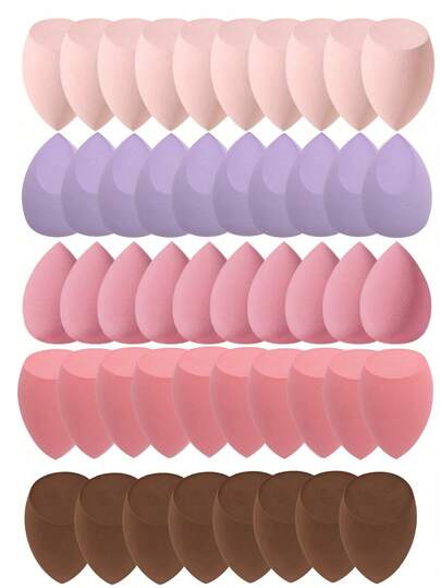 30 piezas/Set Esponjas de Maquillaje, Borlas de Maquillaje Multifuncionales (Estilo Aleatorio), Herramientas de Maquillaje, Borla de Cojín de Aire, Brocha de Rubor, Esponjas de Maquillaje de Uso Seco y Húmedo, Esponjas de Maquillaje Multicolor para Mezclar Base, Borla de Uso Dual Hipoalergénica Apta para Todos los Tipos de Piel