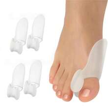 2pcs Gel Toe Protector Sleeves, Relieve Big Toe Friction, Pain And Pressure - White - View 3