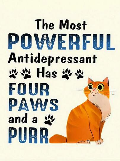 1 pièce/2 pièces/3 pièces Autocollant de transfert thermique avec motif de patte de chat drôle - "Les chats sont le meilleur antidépresseur" avec motif de chat tigré orange. Convient pour les t-shirts, jeans, oreillers, sacs à dos, chapeaux et housses de canapé en DIY. Imperméable, résistant à la décoloration, durable, lavable. Motif mignon, décoration de tissu, embellissement de vêtements, passe-temps artisanal