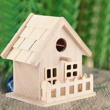 Wooden Bird House For Outdoor, Hanging Nest Box For Wild Birds, Rustic Garden Decor For Backyard Patio Yard - View 9