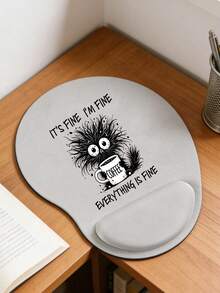 符合人体工学的腕托鼠标垫，可爱工作猫图案，“一切都好”咖啡杯印花，符合人体工学的EVA腕托，防滑记忆海绵鼠标垫，舒适鼠标垫，提供顺滑的腕部支撑，亲肤舒适，桌面保护垫，适合游戏 - 彩色 - 查看 5