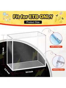 1pc ETB Protector Case 5mm Acrylic Display Case , Clear Ultra Acrylic Compatible With Elite Trainer Box, Dustproof Display Box Durable & Impact-Resistant Magnetic Lid Closure Crystal Clear Showcase - Clear - View 4