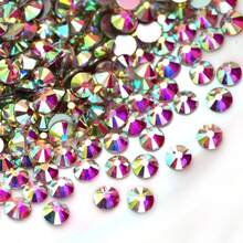 Electroplated Glass Flat Bottom Rhinestones, Bulk Shiny Crystal Phone Accessories, DIY Rhinestone Jewelry Supplies - Multicolor - View 4