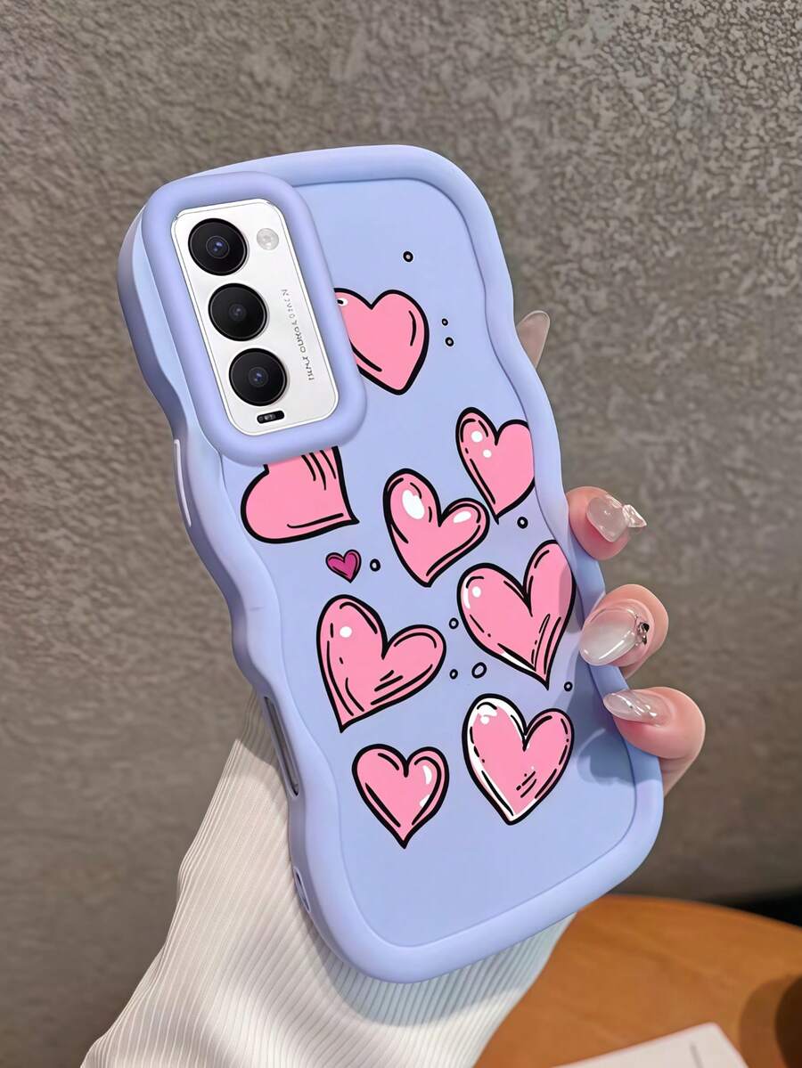 1个摄像头孔全包保护壳；波浪纹理舒适握感；磨砂防滑防污；可爱粉色泡泡爱心图案；软壳材质，可拆卸不伤手机；兼容三星A14/A15/A16/A17/A04/A05/A06/A07/A54/A55/A56/A34/A35A/36/S25/S25Plus/S25Ultra，兼容A54，兼容MOTO G13/14/15，兼容国产Y9s/Y9P/Y9/Y7(2018)(2019)/Y6S/荣耀X7 X8 X9 X7C X8A X9A X9C软壳全包保护壳 - 波浪紫色 - 查看 1