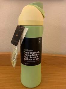 24oz /32oz Stainless Steel Insulated Water Bottle With Straw, Portable Coffee Mug Suitable For Hot & Cold Drinks, Fitness And Cycling Water Bottle, Leak-Proof Lid Travel Cup For Camping, Hiking, Driving, Outdoor Activities - D-綠色 - 查看 1