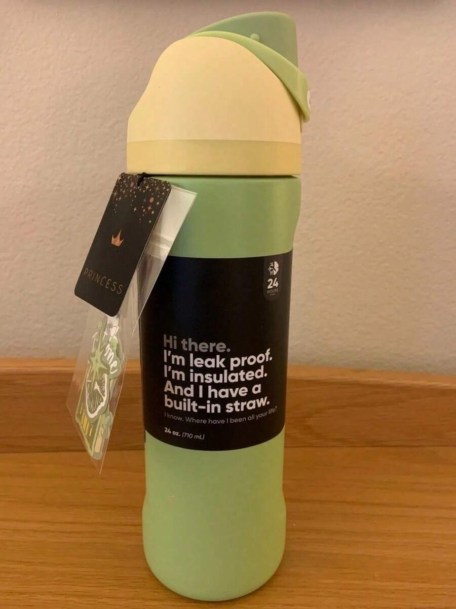 24oz /32oz Stainless Steel Insulated Water Bottle With Straw, Portable Coffee Mug Suitable For Hot & Cold Drinks, Fitness And Cycling Water Bottle, Leak-Proof Lid Travel Cup For Camping, Hiking, Driving, Outdoor Activities - D-綠色 - 查看 1