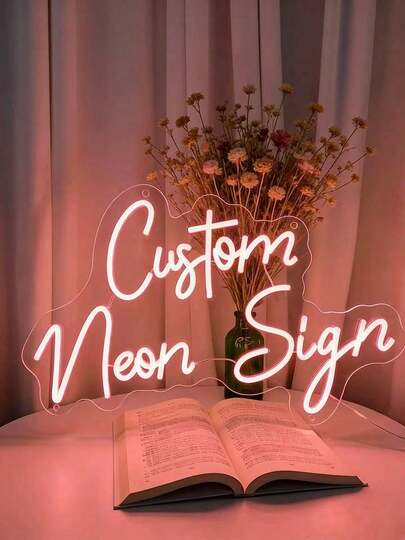 Anpassad LED-neonskylt, inomhusdekor, personlig present, USB-driven, romantisk heminredning, lämplig för väggdekoration, jul, halloween, fest, thanksgiving, bar, sovrum, kvinnor, flickor, bröllop, födelsedag, eid, spelrum etc. Lätt att rengöra, återanvändbar, dekorativ, tillverkad i rostfritt stål, utsökt och moderiktig