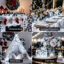 LED Button Battery String Lights Christmas Tree Decoration Copper Wire Mood Lights, 1/3/5m LED Battery Operated, Suitable For Christmas And Mother's Day Decoration - White - View 4