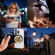 1 Rechargeable Magnetic Mobile Phone Camera Shutter Handle, Ergonomic Camera Grip Holder, 1/4 Inch Screw Interface, Smartphone Holder, Equipped With Night Photography Fill Light, Specially Designed For Travel Photographers. - A - View 6