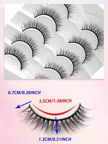 5 pares de pestañas postizas 3D de aspecto natural, suaves y esponjosas, reutilizables, marca ENCHUW - Negro - Ver 2