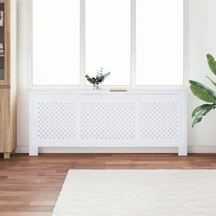 vidaXL MDF Radiator Cover 80.7" - White - View 1