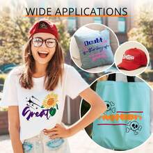 12 Sheets Heat Transfer Vinyl With 1 Ironing Paper Sheet For T-Shirts, Clothing, Fabrics & DIY Craft Projects, 12 *10inches Heat Transfer Vinyl - Mixed Colors - View 6