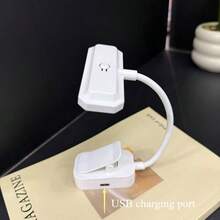 New Rechargeable LED Clamp Book Light, 360° Rotatable & Bendable, 3 Color Temperatures Dimmable, USB Charging Portable Reading Light, Bedroom Night Light - 夾書燈 - 查看 9