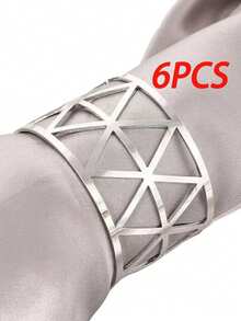 European And American Geometric Metal Table Napkin Rings, Fashionable Wedding Decorations, Exquisite Napkin Clips, Creative Restaurant Table Napkin Holders, Simple And Elegant Napkin Rings - Multicolor - View 11