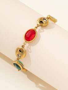 Bộ 3 vòng tay mạ vàng 18K, có thể đeo chồng lên nhau hoặc riêng lẻ, kiểu dáng đa năng, phù hợp cho các buổi hẹn hò, tụ họp, làm quà tặng và trang phục hàng ngày. - Vàng - Xem 10