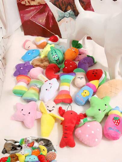 4pcs/Set Plush Puppy Squeaky Toys, Pet Dog Owner & Mom Interactive Playset, Cute Chew Toys For Small/Medium Dogs