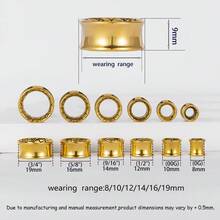 2PCS Unisex Retro 316L Stainless Steel Hammer Ear Tunnels Plugs Stretcher Studs Hip-Hop Punk Style Body Piercing Jewelry Women - Round-1 - View 10