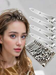 2026新款极简金属爪夹 - 1.7英寸，鸭嘴造型，哑光黑防滑，适合造型、化妆、沙龙、婚礼及日常使用 - 多種款式 - 查看 5