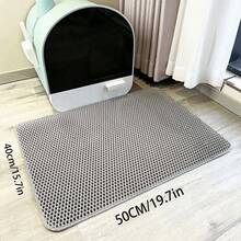 Thảm lót khay vệ sinh cho mèo cỡ lớn, siêu bền, chống thấm nước, thiết kế 2 lớp, chống trơn trượt, dễ vệ sinh, thảm bảo vệ sàn nhà cho thú cưng, tấm lót khay vệ sinh cho mèo. - Xám - Xem 10