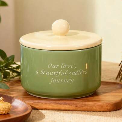 210ml/7oz Ceramic Sugar Canister, Kitchen Storage Jar With Lid, Countertop Salt/Sugar/Spice Container, Suitable For Grinding Coffee, Tea Leaves, Sugar, Spices, Etc.