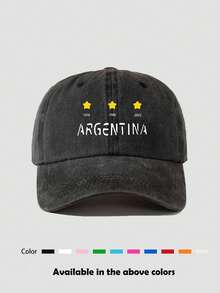 1pc "ARGENTINA" Star Print Unisex Baseball Cap, Casual Baseball Snapback Hat, Team Baseball Cap Truck Cap, Suitable For Daily Outings, Team Building, Picnics, Camping, Hiking, Travel And Vacation - Multicolor - View 9