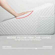 1pc 15*6*3 Inch Memory Foam Wedge Pillow, Removable Cover - White Triangular Pillow (without Pillowcase) - View 14