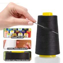 4 Rolls Of Polyester Sewing Thread, Polyester Spools, 3000 Yards Per Spool, - 100% Polyester, Suitable For Overlock Machines, Serging Machines, Seaming, Patchwork, Machine Sewing, And Other Hand Sewing Processes. Colors: White + Black - Multicolor - View 7