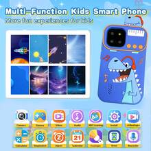 适合3-10岁儿童的智能手机，触摸屏双摄像头儿童手机，恐龙主题生日礼物，带音乐播放器，兼容32GB内存卡 - 彩色 - 查看 6
